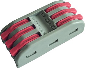 Клемма строительно-монтажная с рычажками проходная 3 полюса 0,08-4 мм² (50 уп)