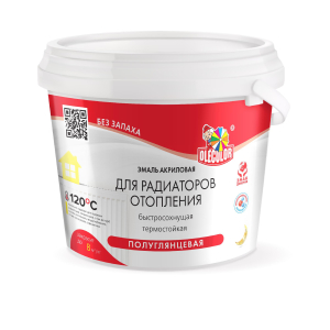 Эмаль акриловая для радиаторов белый 0,5кг Olecolor Полуглянц. (12)