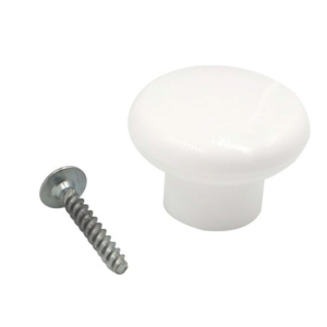 Ручка-кнопка мебельная d34 белый (10)