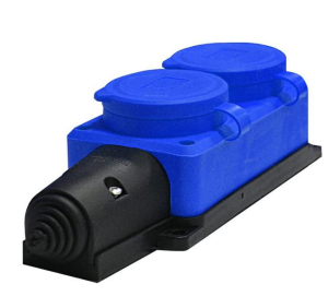Колодка 2-м 1ф "КОМПАКТ" с заглушками каучук син. UNIVersal 3043 (40)