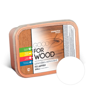 Шпатлевка акриловая по дереву Белый 0,4 кг Farbitex Профи Good For Wood (12)
