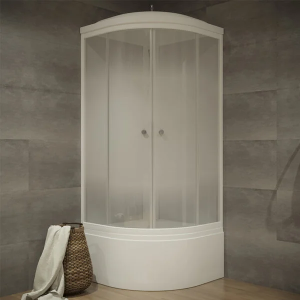 Душевая кабина Лайт (90*90) Б" высокий поддон, Градиент, белый(_1_)