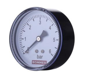 Манометр ROMMER аксиальный. Корпус Dn 50 мм 1/4 , 0...6 бар, кл.2.5 (100)