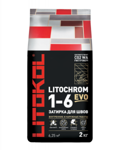 Затирка 2 кг цемен-я влагос-я противогрибк. LITOCHROM 1-6 EVO LE 200 белый для швов 1-6 мм (15)