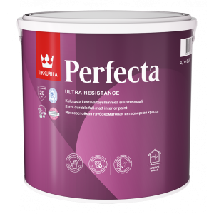 Краска Tikkurila PERFECTA  Износостойкая Белая Глубоко-матовая 2,7л (1)