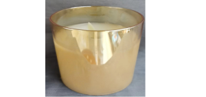 Свеча золото7,5*15 см батарейки 3 ААА