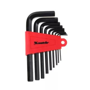 Набор ключей имбусовых HEX, 1,5–10 мм, CrV,  9 шт., оксидированные, короткие,// MATRIX (12)