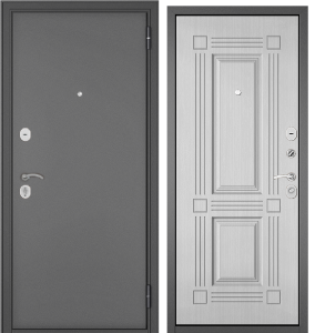 Дверь метал HOME ECO Антрацит/Ларче белый, 6Е-104, 2050, 960 R