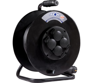 Удлинитель силовой АТОМ/АТЛАНТ КГ 3x2.5 3500 Вт 30м на металлической катушке IP 44 c заземлением