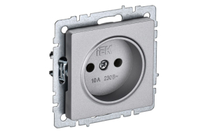 Алюминий розетка без заземления без защитных шторок 10А РС10-1-0-БрА