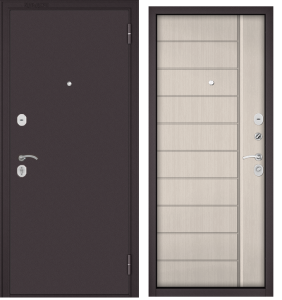 Дверь метал FAMILY ECO Букле шоколад, Ларче бьянко, Е-136, 2050, 960 правая