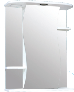 Зеркало-шкаф "Лилия 650" с подсветкой белый 650*716*234 (1)