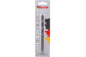 Сверло по металлу Ritter EC 9,0 мм (HSS-G M2 Gold&Black) DIN 338 RN (1 шт в блис) (300/75/1)