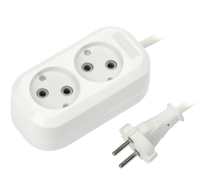 Удлинитель 2 гнезда 3 метра 10А/2,2кВт без заземления ПВС 2х1,0 Smartbuy (50)