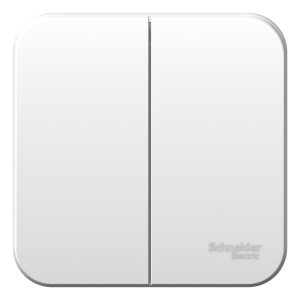 Белый выключатель ОУ 2-х кл изолирующая пластина BLANСА(15)