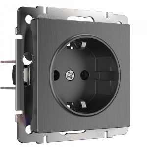 Графит рифленый розетка Скрытой установки 1 мест С заземлением W1171004 Werkel (10)