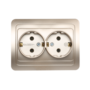 Розетка Шампань 2-местная с заземлением 16А SmartBuy "Марс" (10)