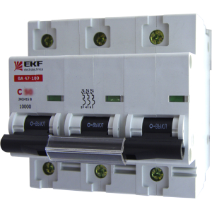Автоматический выключатель 3P 100А 10кА ВА47-100 EKF PROxima(4\40)