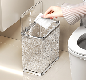 Ведро для мусора с крышкой "Bell", 265*179*314 мм, пластик