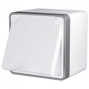 Розетка Белый Открытой установки IP44 с защитными шторками и крышкой  Gallant W5071201 (5)