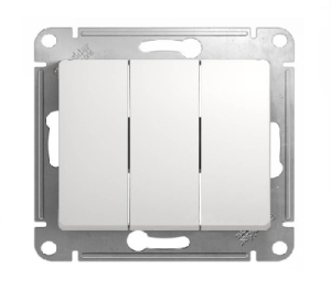 Выключатель Белый Скрытой установки 3-х клав GLOSSA Schneider (20)