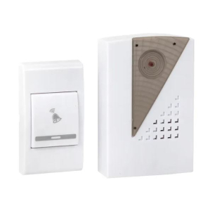 Звонок беспр. на батарейках 004 (бел.-сер. 36 мелод. с индик. 2х1,5В АA дист. 80м.) EKF (120)