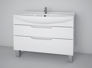 Тумба Laguna Plus 105 напол/подвес белый лак(2ящ) + Ум. Лагуна 105/ум.Стиль105 (1)