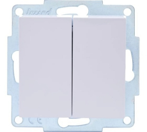 Матовое серебро выключатель 2-х клав 742-4388-101 VESNA  (10шт)