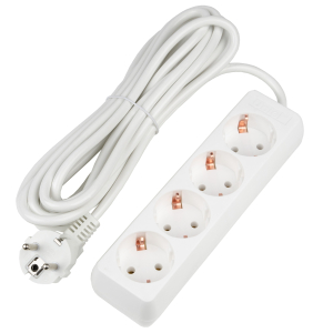 Удлинитель серии Ultra, шнур 5м., 4 гнезда, 16A, с/з. Белый. TM Uniel S-GCU4-5 WHITE (10)