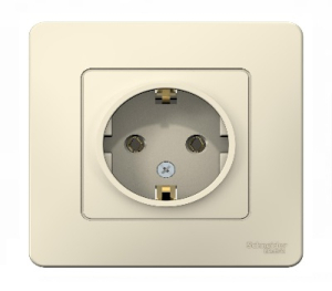 Розетка Молочная 1-местная без шторок с заземлением СП16А  BLANCA (10)
