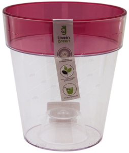 Кашпо Протея 1.4 ободок Красный ,орхидейный пластик.кашпо д.13,5 н.15 20ш/коробка