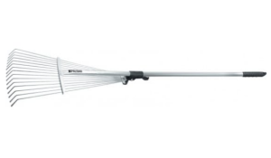 Грабли веерные стальные, 190-520х1200-1500 мм, 15 зубьев, раздвижные, стальной черенок// Palisad