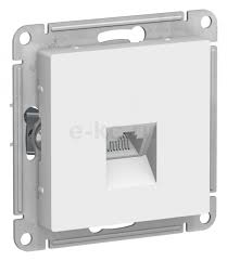 Белый розетка компьютерная RJ45 скрытая установка ATLAS DESIGN (10)