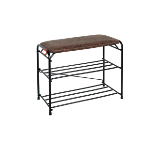 Подставка для обуви "Альфа 23" с сиденьем и ящиком (Черный)