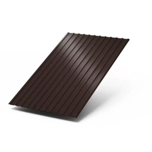 Эконом. Профилированный лист С-10х1100/1138 (ПЭ-01-8017-0,4) 2 м шок-корич(1 шт= 2,276м2)