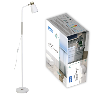 Торшер под лампу Е27, 40W, с регулир наклона. Механ/выкл UML-T700 E27 WHITE/BLACK Uniel