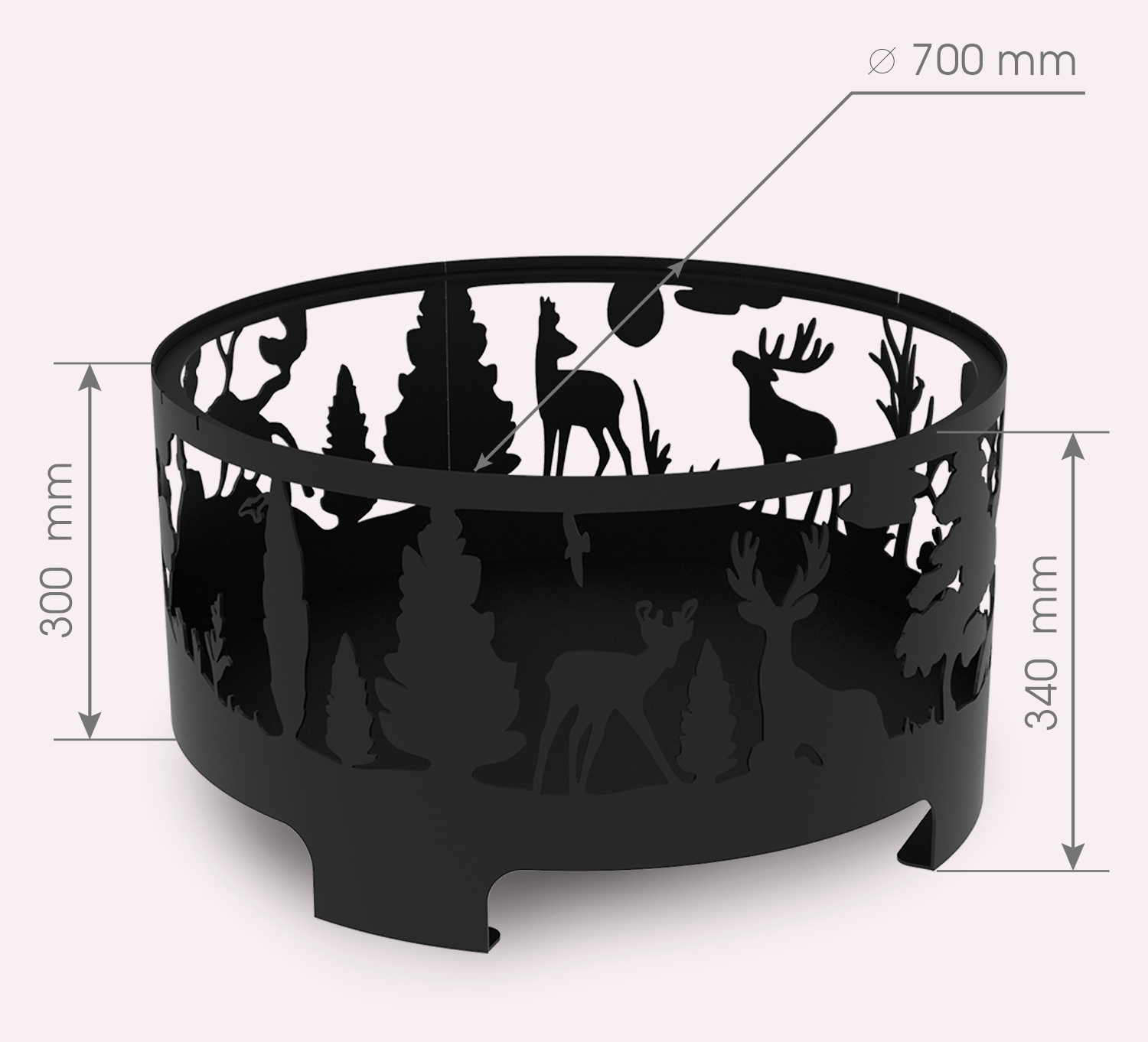 Костровая чаша круглая дно 3 мм, стенки 2мм .Природа 700