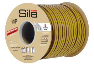 Уплотнитель Sila Home Е150, 9х4 мм  самоклеящийся, коричневый, дво (150)