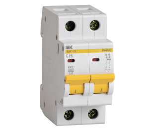 Автоматический выключатель 2P 16А С ВА47-29 4.5кА IEK