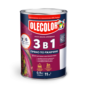 Грунт-эмаль по ржавчине Графит 7024 (0.9 кг) Olecolor (14)