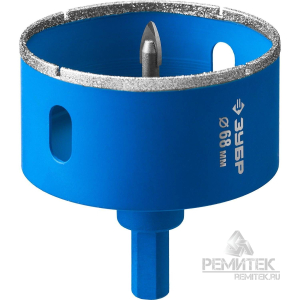 Коронка алмазная по кафелю и стеклу, d=60 мм, зерно Р 60, в сборе с центрир сверлом и имбусовым(_10_