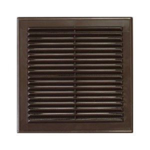 Решетка вентиляционная ERA 249х249 с рамкой и сеткой, коричневая (40)