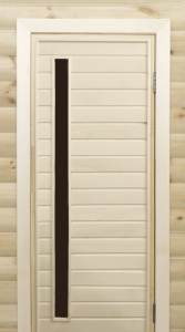 Дверь банная остекл бронза мат+короб ПО-5. 1900*700*80