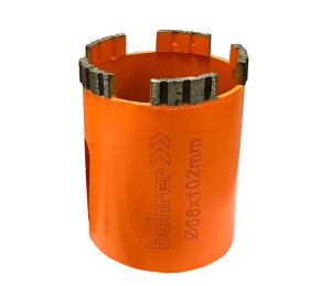 Коронка алмазная по бетону Bohrer 68 мм "турбо" SDS-plus (длина общая 102 мм/рабочая 70+10 мм) (комп