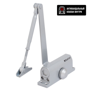 Доводчик БУЛАТ ULTIMATE ДД-60 A-S (25-80 кг) серебро, морозостойкий (10)