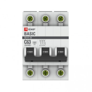 Автоматический выключатель 3P 40А (C) 4,5кА ВА 47-29 EKF Basic (4)