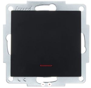 Чёрный бархат выключатель 1 клав С подсветкой 742-4288-111 VESNA  (10шт)