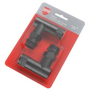 Набор дизайн-вентилей PIANO, угловой (черный) 1/2"(_10_)