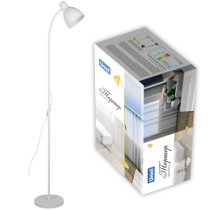 Торшер под лампу Е27, 60W, с регулир наклона. Механ выкл, белый/черный/желтый UML-T701 E27