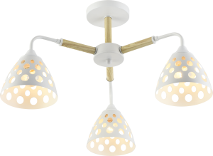 Светильник потолочный AU11214/3 WH+WOOD E27 3*60W Белый + дерево